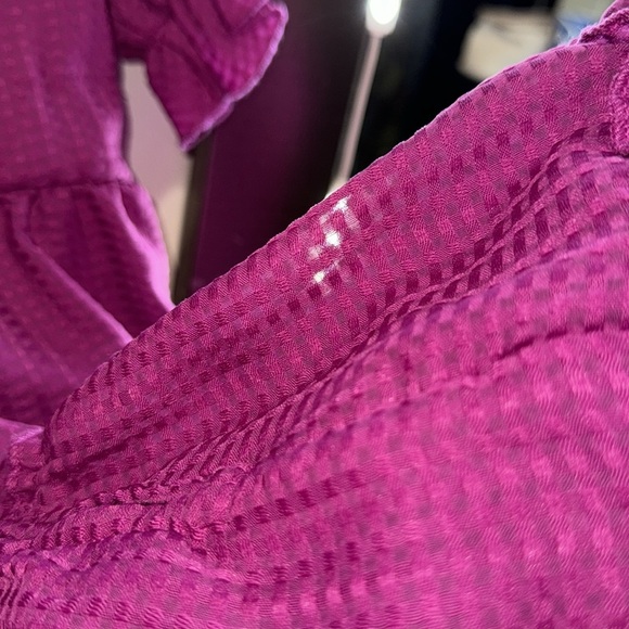 B. Smart Brand-  Women’s Magenta Color ruffle short sleeve dress size SMALL - Picture 6 of 13